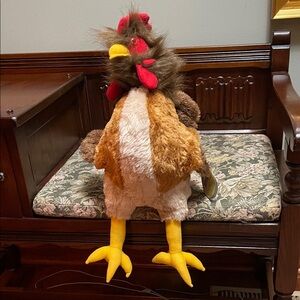 Tiger Tale Toys Plush Rooster Toy with Yellow Feet. NWT.